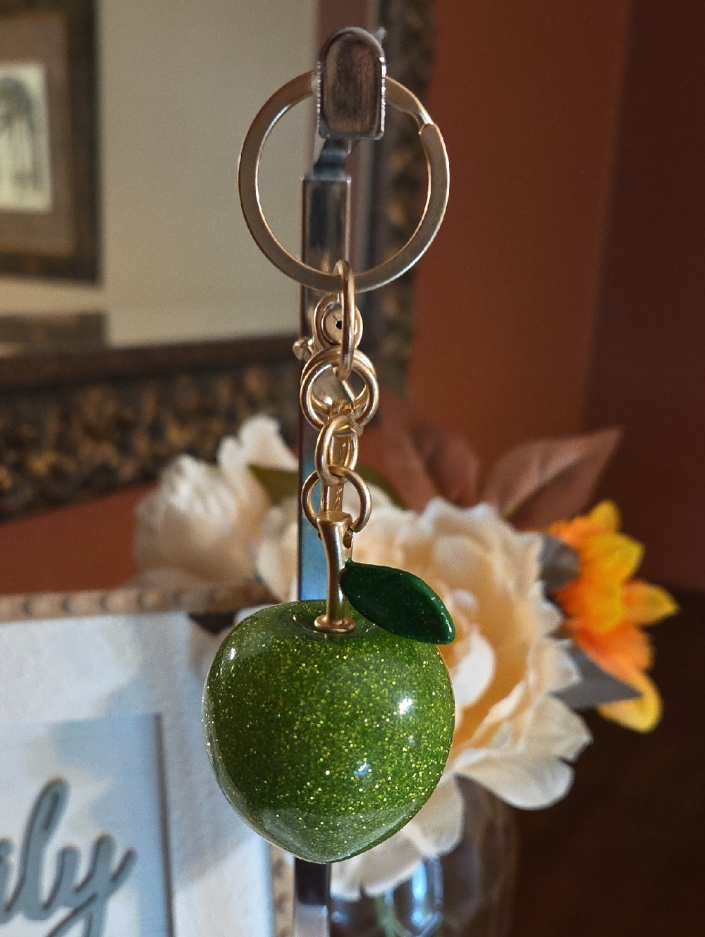 Green Apple Purse Charm and Keychain